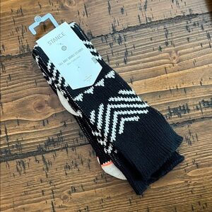 STANCE Chevron Pattern Black Cream Tall Boot Double Cylinder socks! NWT